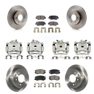 Front Rear Disc Brake Caliper Rotor & Ceramic Pad Kit (10Pc) For 2010-2011 Kia Soul 1.6L KC8-100968T
