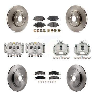 Front Rear Brake Caliper Rotor Semi-Metallic Pad Kit (10Pc) For 2013 Ford Explorer Sport KC8-100969P