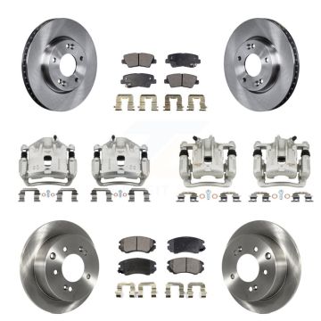 Front Rear Disc Brake Caliper Rotor & Ceramic Pad Kit (10Pc) For 2010-2011 Kia Soul 2.0L KC8-100969T