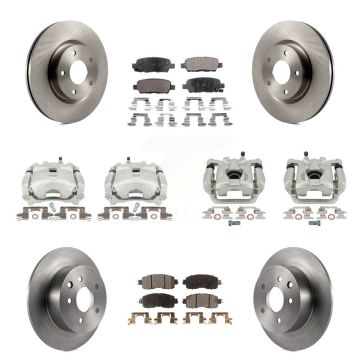Front Rear Disc Brake Caliper Rotors And Ceramic Pads Kit (10Pc) For Nissan Altima KC8-100971T