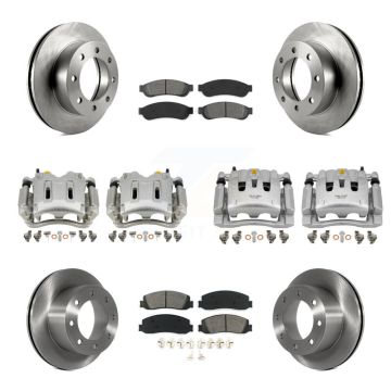 Front Rear Brake Caliper Rotors & Semi-Metallic Pad Kit (10Pc) For Ford F-250 Super Duty KC8-100972S