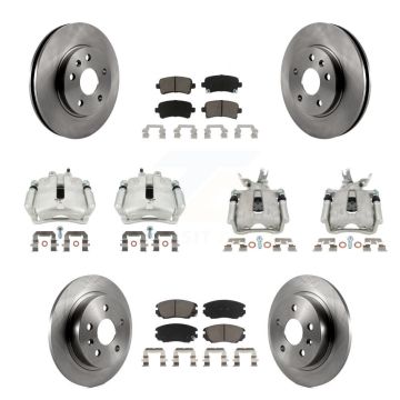 Front Rear Disc Brake Caliper Rotors Ceramic Pad Kit (10Pc) For Chevrolet Malibu Limited KC8-100973C
