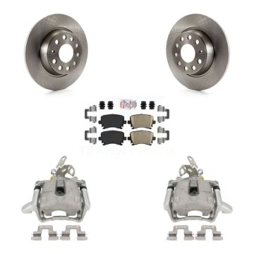 Rear Disc Brake Caliper Rotor & Ceramic Pad Kit For Volkswagen Jetta GTI Audi A3 Quattro KC8-100973N