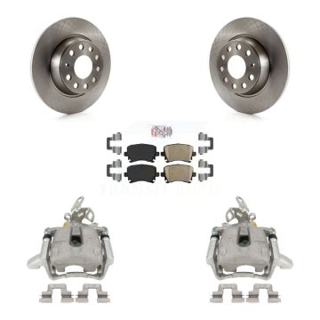 Rear Disc Brake Caliper Rotor & Ceramic Pad Kit For Volkswagen Jetta GTI Audi A3 Quattro KC8-100974N