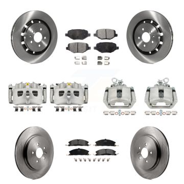 Front Rear Brake Caliper Rotor Semi-Metallic Pad Kit (10Pc) For Ford Explorer Police MKS KC8-100974P