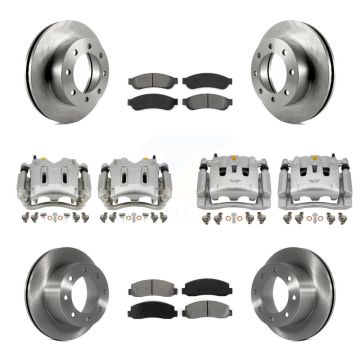 Front Rear Brake Caliper Rotors & Semi-Metallic Pad Kit (10Pc) For Ford F-250 Super Duty KC8-100974S