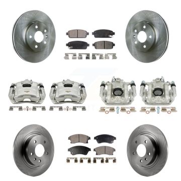 Front Rear Brake Caliper Rotors & Ceramic Pad Kit (10Pc) For 2013 Chevrolet Cruze LT/LTZ KC8-100975T