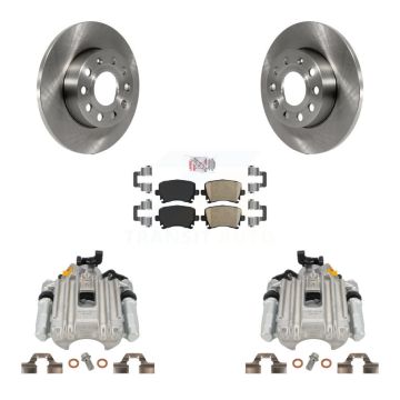 Rear Disc Brake Caliper Rotors And Ceramic Pads Kit For Volkswagen Jetta KC8-100976N