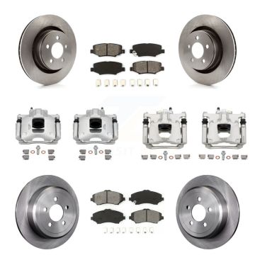 Front Rear Disc Brake Caliper Rotors And Semi-Metallic Pads Kit (10Pc) For Dodge Nitro KC8-100977S