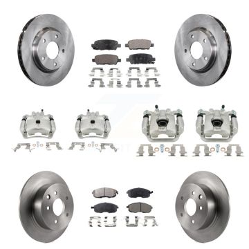 Front Rear Disc Brake Caliper Rotors And Semi-Metallic Pads Kit (10Pc) For Nissan Sentra KC8-100978P