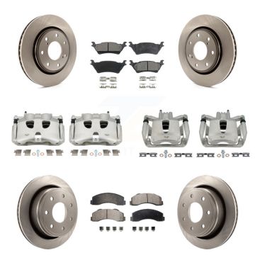 Front Rear Brake Caliper Rotor & Ceramic Pad Kit (10Pc) For Ford F-150 With 7 Lug Wheels KC8-100978T