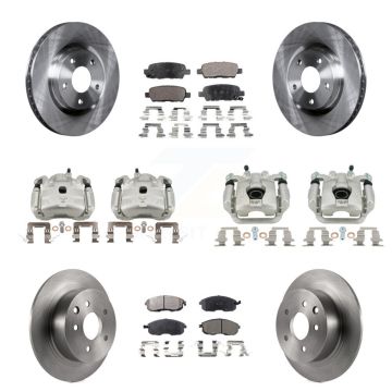 Front Rear Disc Brake Caliper Rotors And Semi-Metallic Pads Kit (10Pc) For Nissan Sentra KC8-100979P