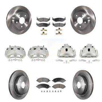 Front Rear Disc Brake Caliper Rotors And Ceramic Pads Kit (10Pc) For Dodge Ram 1500 KC8-100981T
