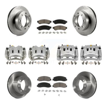 Front Rear Brake Caliper Rotors & Ceramic Pad Kit (10Pc) For Ford F-250 Super Duty F-350 KC8-100984C
