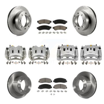Front Rear Disc Brake Caliper Rotor Ceramic Pad Kit (10Pc) For Ford F-250 Super Duty 4WD KC8-100985C