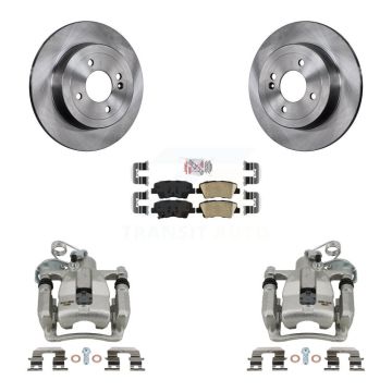 Rear Disc Brake Caliper Rotors And Ceramic Pads Kit For 2012-2016 Hyundai Accent KC8-100985N