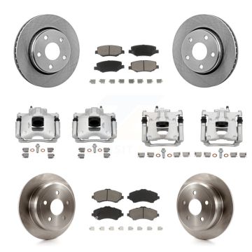 Front Rear Disc Brake Caliper Rotors And Ceramic Pads Kit (10Pc) For Jeep Wrangler KC8-100986C