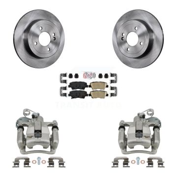 Rear Disc Brake Caliper Rotors And Ceramic Pads Kit For 2012-2016 Hyundai Accent KC8-100986N