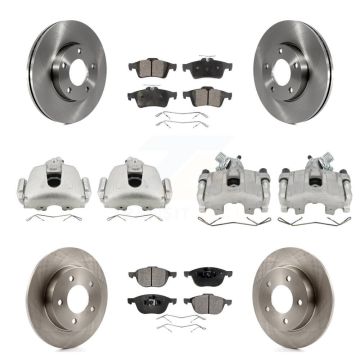 Front Rear Disc Brake Caliper Rotors And Semi-Metallic Pads Kit (10Pc) For Mazda 3 Sport KC8-100986P