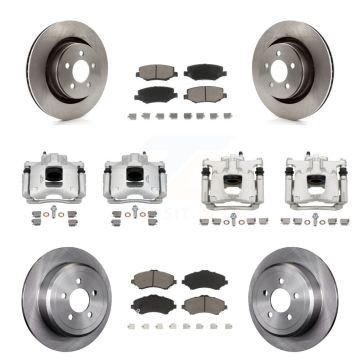Front Rear Disc Brake Caliper Rotors And Ceramic Pads Kit (10Pc) For Dodge Nitro KC8-100988C