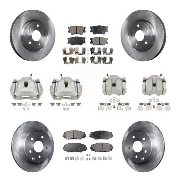 Front Rear Disc Brake Caliper Rotors And Ceramic Pads Kit (10Pc) For Toyota RAV4 KC8-100990T