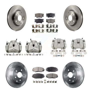 Front Rear Disc Brake Caliper Rotors Ceramic Pad Kit (10Pc) For 2013-2018 Toyota RAV4 LE KC8-100991T