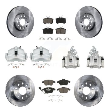 Front Rear Disc Brake Caliper Rotors And Ceramic Pads Kit (10Pc) For Volkswagen Beetle KC8-100994C