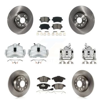 Front Rear Brake Caliper Rotor & Semi-Metallic Pad Kit (10Pc) For Volkswagen Passat 2.0L KC8-100994S