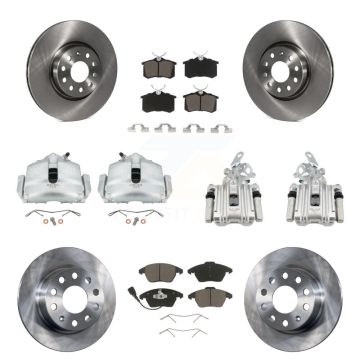 Front Rear Disc Brake Caliper Rotors And Ceramic Pads Kit (10Pc) For Volkswagen Beetle KC8-100996C