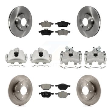 Front Rear Disc Brake Caliper Rotors And Semi-Metallic Pads Kit (10Pc) For Mazda 3 Sport KC8-100996S