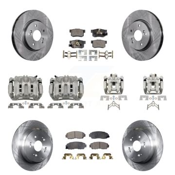 Front Rear Disc Brake Caliper Rotors And Semi-Metallic Pads Kit (10Pc) For Honda CR-V KC8-100997P