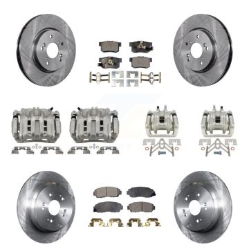 Front Rear Brake Caliper Rotor And Semi-Metallic Pad Kit (10Pc) For Honda CR-V Acura RDX KC8-100998P