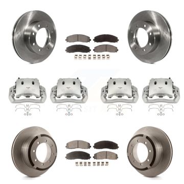 Front Rear Disc Brake Caliper Rotor And Ceramic Pad Kit (10Pc) For Ford F-450 Super Duty KC8-100999T