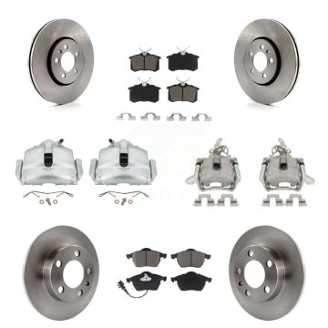 Front Rear Brake Caliper Rotor And Ceramic Pad Kit (10Pc) For 2006 Volkswagen Jetta 2.0L KC8-101001C