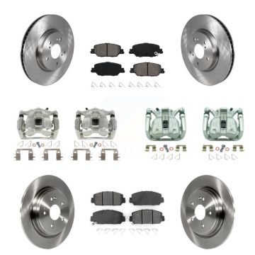Front Rear Disc Brake Caliper Rotors And Semi-Metallic Pads Kit (10Pc) For Honda CR-V KC8-101001S