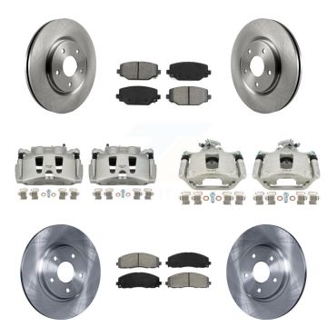 Front Rear Disc Brake Caliper Rotor Semi-Metallic Pad Kit (10Pc) For Dodge Grand Caravan KC8-101003S