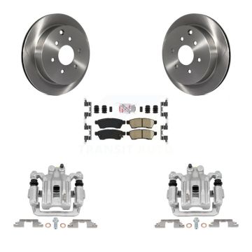Rear Disc Brake Caliper Rotors Ceramic Pad Kit For Nissan Frontier Xterra Suzuki Equator KC8-101004N
