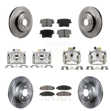 Front Rear Disc Brake Caliper Rotors And Semi-Metallic Pads Kit (10Pc) For Chrysler 300 KC8-101006S