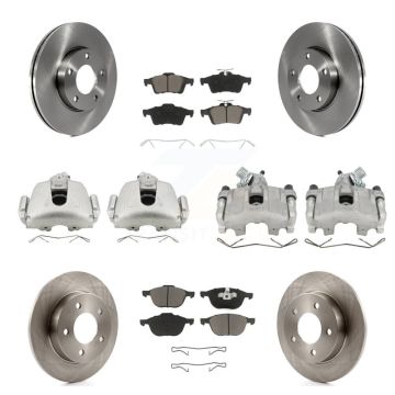 Front Rear Disc Brake Caliper Rotors And Ceramic Pads Kit (10Pc) For Mazda 3 Sport KC8-101007C