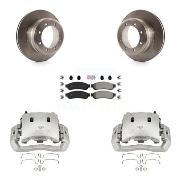 Rear Disc Brake Caliper Rotors And Semi-Metallic Pads Kit For Ford F-450 Super Duty KC8-101007N