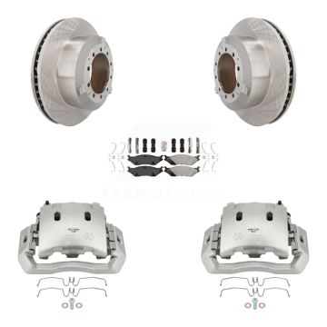 Rear Brake Caliper Rotor Semi-Metallic Pad Kit For Ford F-450 Super Duty F-550 LCF CF500 KC8-101008N