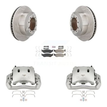 Rear Brake Caliper Rotor Semi-Metallic Pad Kit For Ford F-450 Super Duty F-550 LCF CF500 KC8-101009N