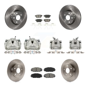 Front Rear Disc Brake Caliper Rotors And Semi-Metallic Pads Kit (10Pc) For Toyota Matrix KC8-101009S