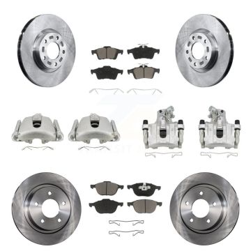 Front Rear Disc Brake Caliper Rotors And Ceramic Pads Kit (10Pc) For Mazda 3 Sport KC8-101011C