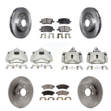 Front Rear Disc Brake Caliper Rotor Ceramic Pad Kit (10Pc) For Pontiac Montana Chevrolet KC8-101011T