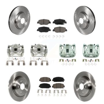 Front Rear Disc Brake Caliper Rotors And Ceramic Pads Kit (10Pc) For Honda CR-V KC8-101012C