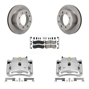 Rear Brake Caliper Rotors Semi-Metallic Pad Kit For GMC Chevrolet Sierra 2500 HD 3500 XL KC8-101013N