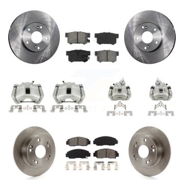 Front Rear Disc Brake Caliper Rotors And Semi-Metallic Pads Kit (10Pc) For Honda Accord KC8-101013S