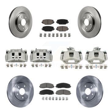 Front Rear Disc Brake Caliper Rotors And Ceramic Pads Kit (10Pc) For Dodge Grand Caravan KC8-101014C