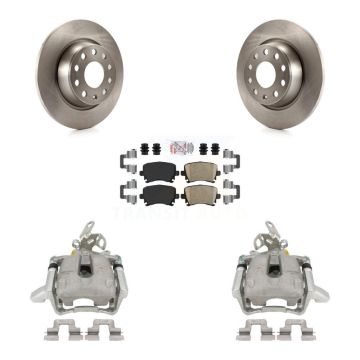 Rear Disc Brake Caliper Rotors And Ceramic Pads Kit For Volkswagen GTI Audi A3 Quattro KC8-101016N